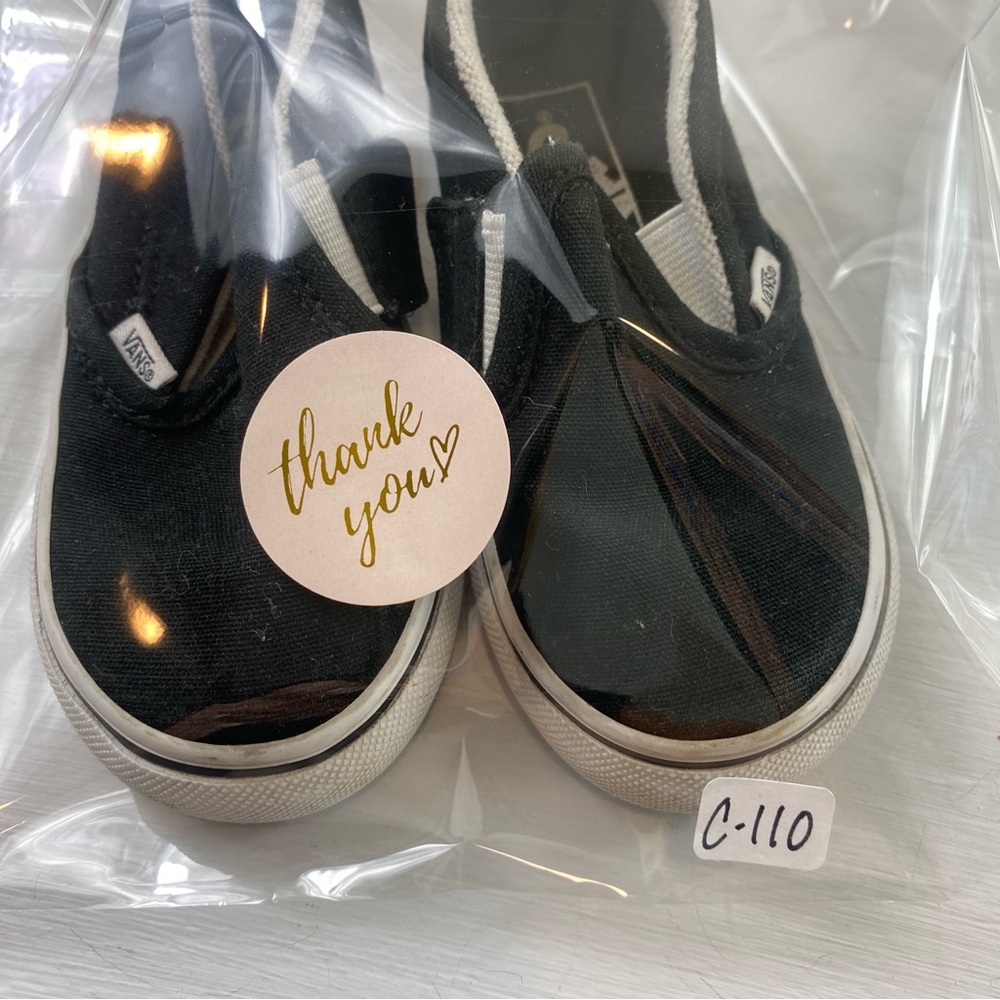 Vans Toddler Black Slip On Checkerboard Rainbow Sneakers Sz 7 - Picture 10 of 11